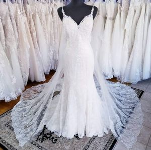 Kenneth Winston Style 1820 Vintage Ivory 16 Fitted Lace Wedding Dress